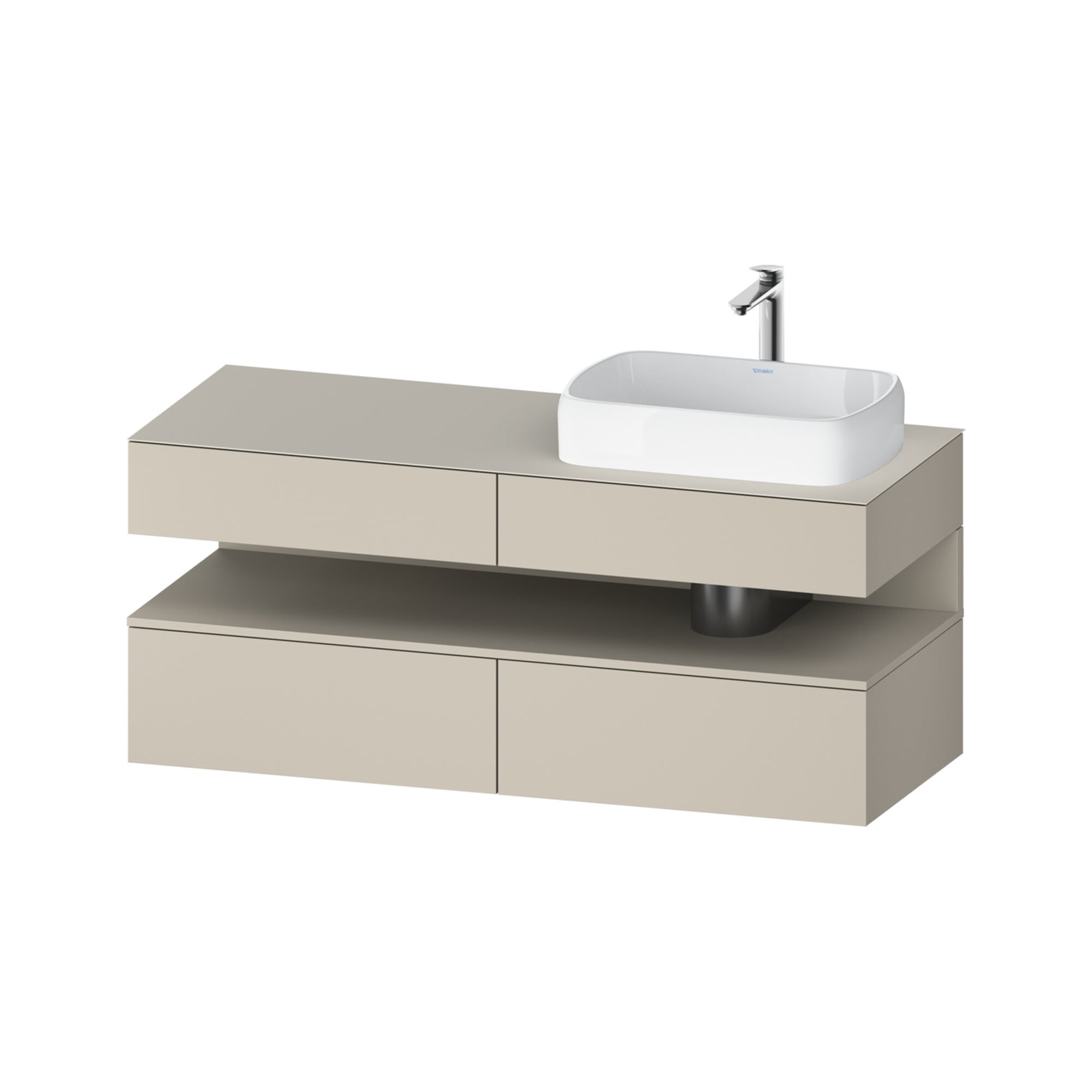 Duravit Waschtischunterschrank Qatego 140x55x60cm, T m, Pl, Beck. re, Nischenb