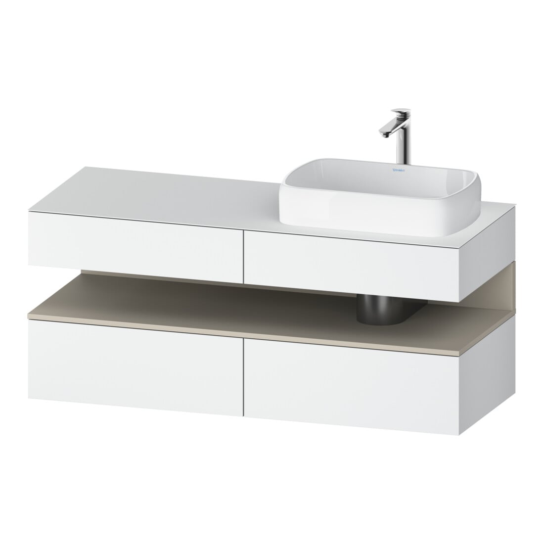 Duravit Waschtischunterschrank Qatego 140x55x60cm, T m/we m, Pl, Beck. re