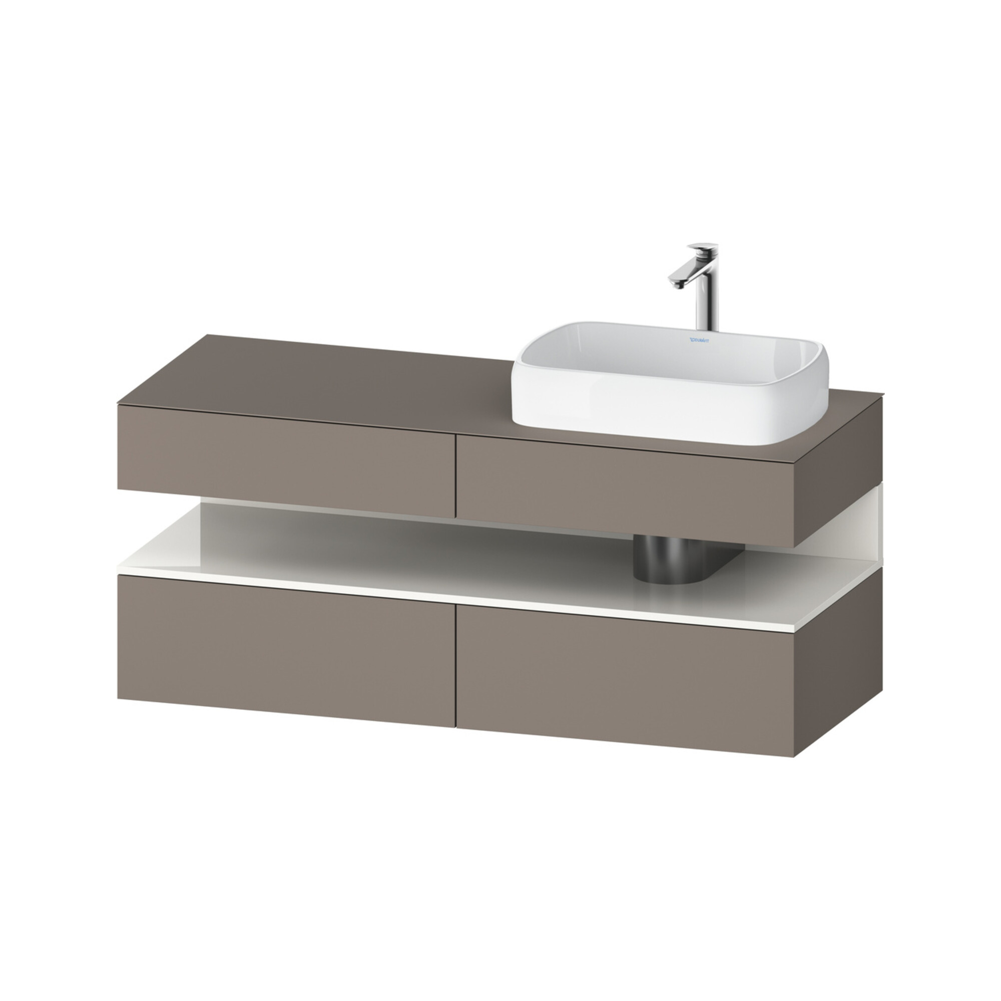 Duravit Waschtischunterschrank Qatego 140x55x60cm, w g/b m, Pl, B re, Nischenb