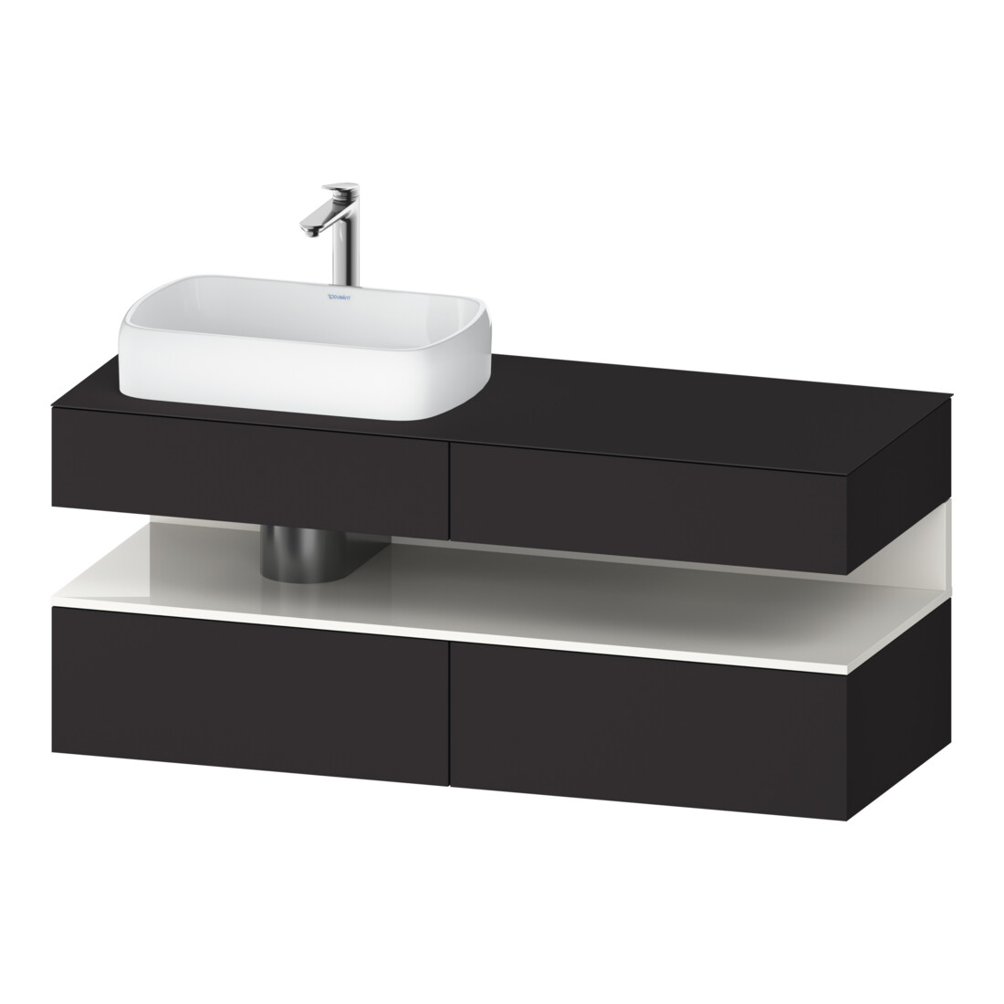 Duravit Waschtischunterschrank Qatego 140x55x60cm, w g/Gra m, Pl, B l, B