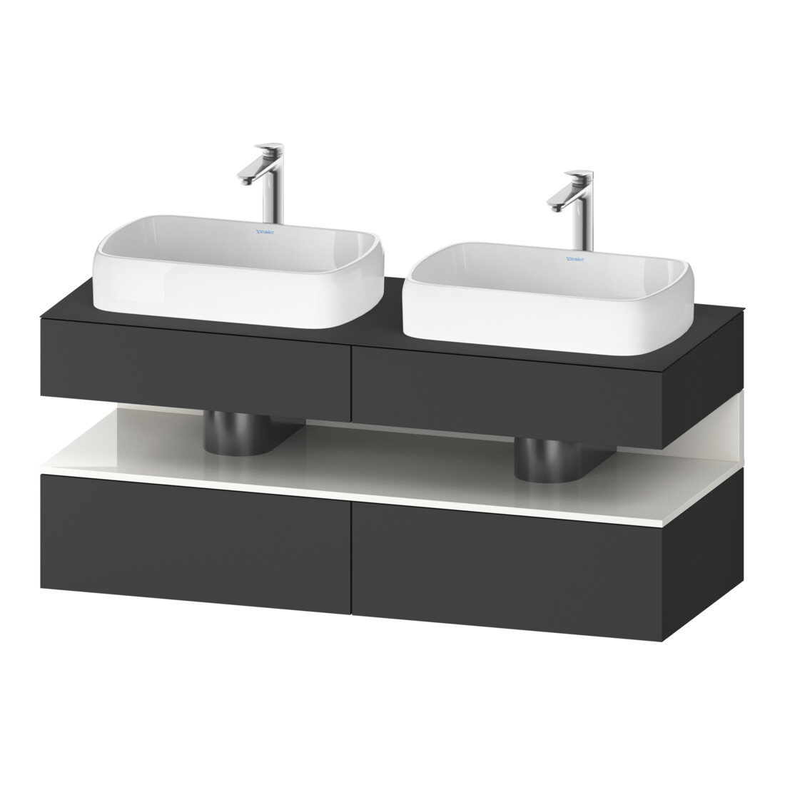 Duravit Waschtischunterschrank Qatego 140x55x60cm, w g/Gra m, Pl, Beck. beids.