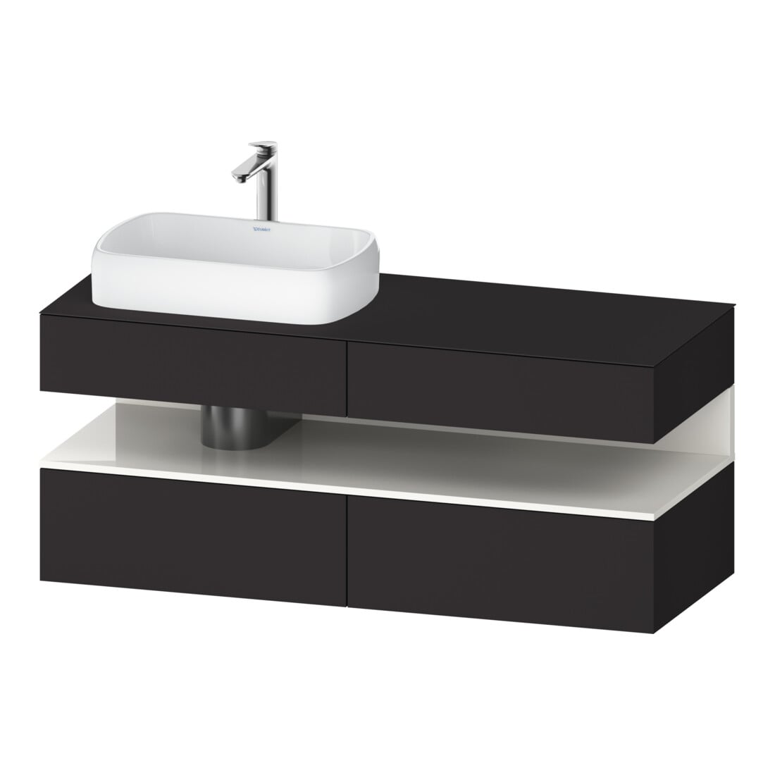 Duravit Waschtischunterschrank Qatego 140x55x60cm, w g/Gra m, Pl, Beck. li
