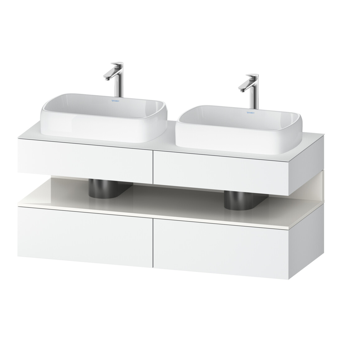 Duravit Waschtischunterschrank Qatego 140x55x60cm, w hgl/we m, Pl, B beids.