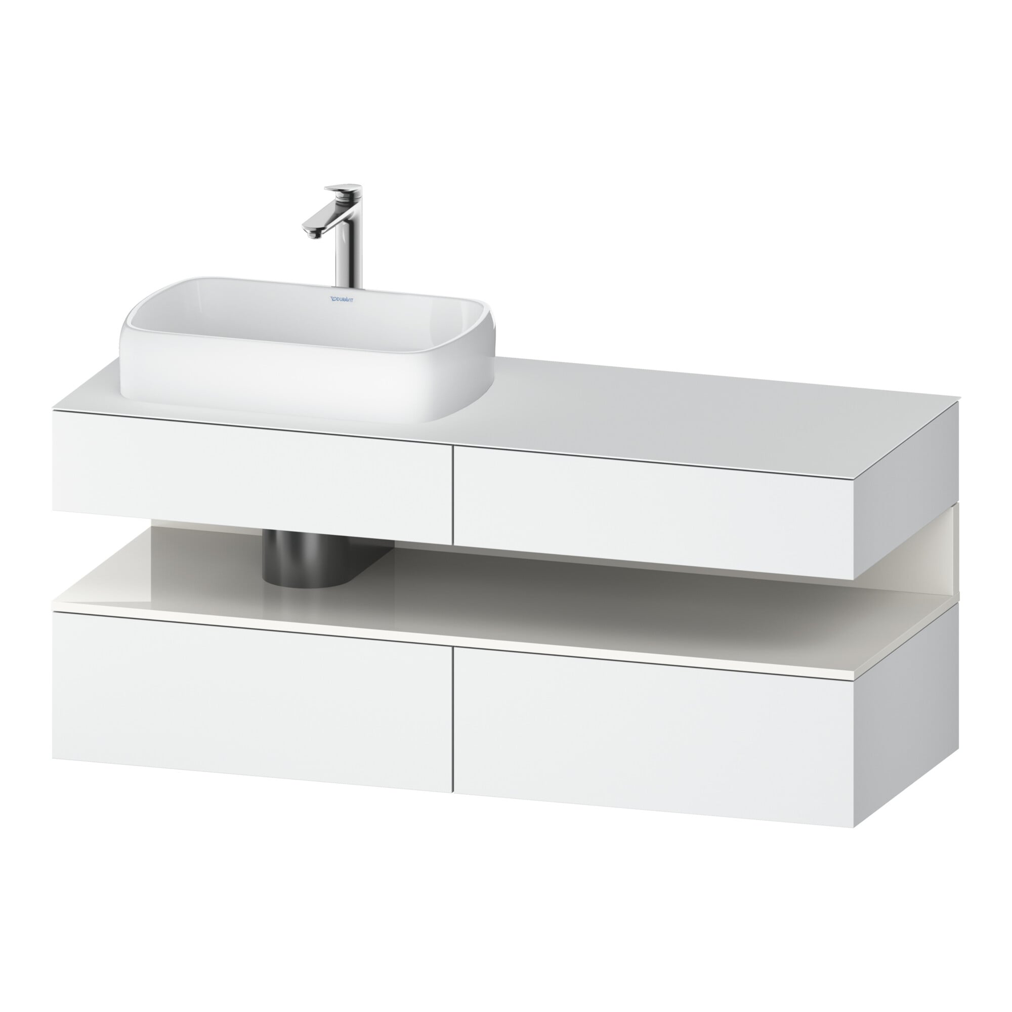 Duravit Waschtischunterschrank Qatego 140x55x60cm, w hgl/we m, Pl, B l, B