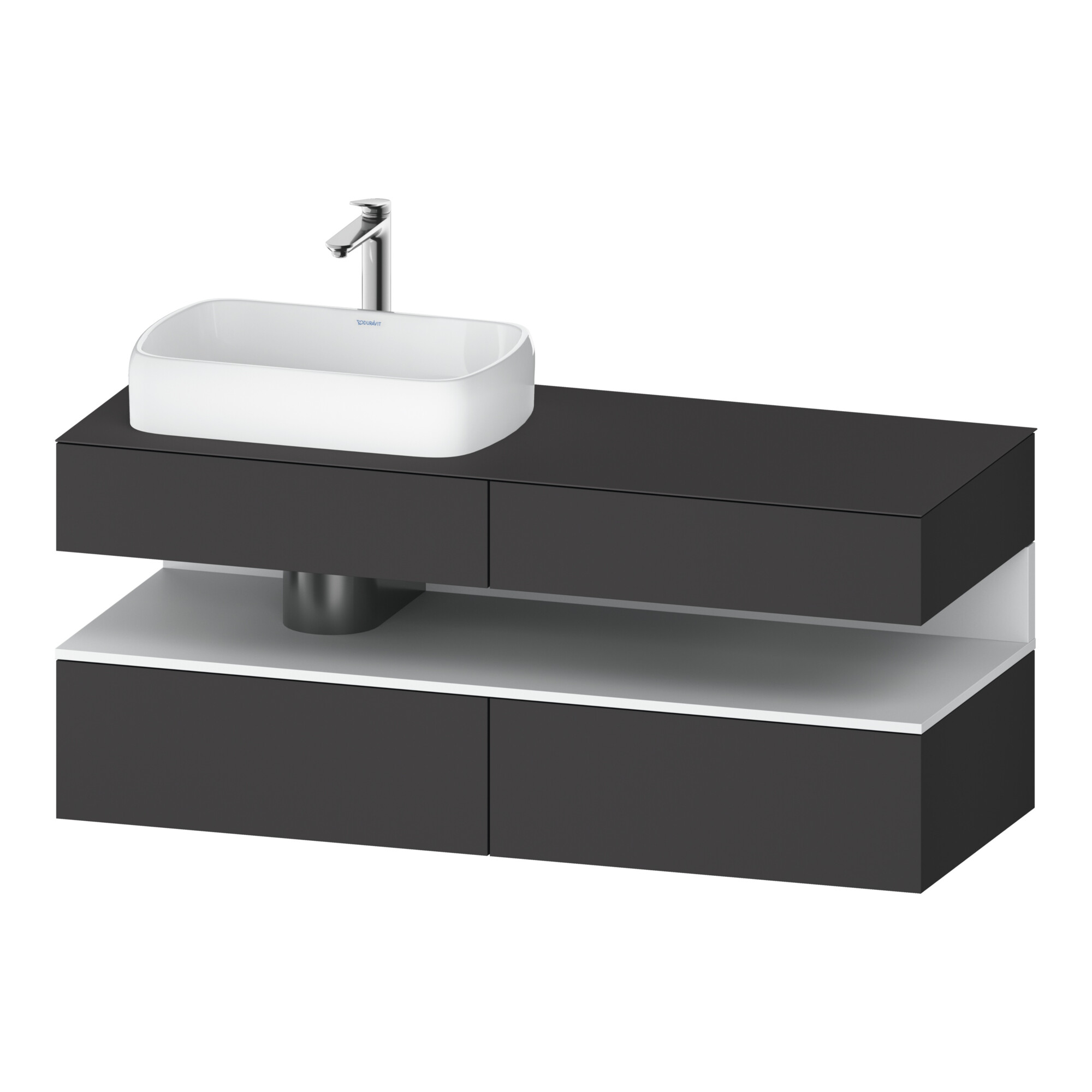 Duravit Waschtischunterschrank Qatego 140x55x60cm, w m/Gr m, Pl, B l, Nischenb