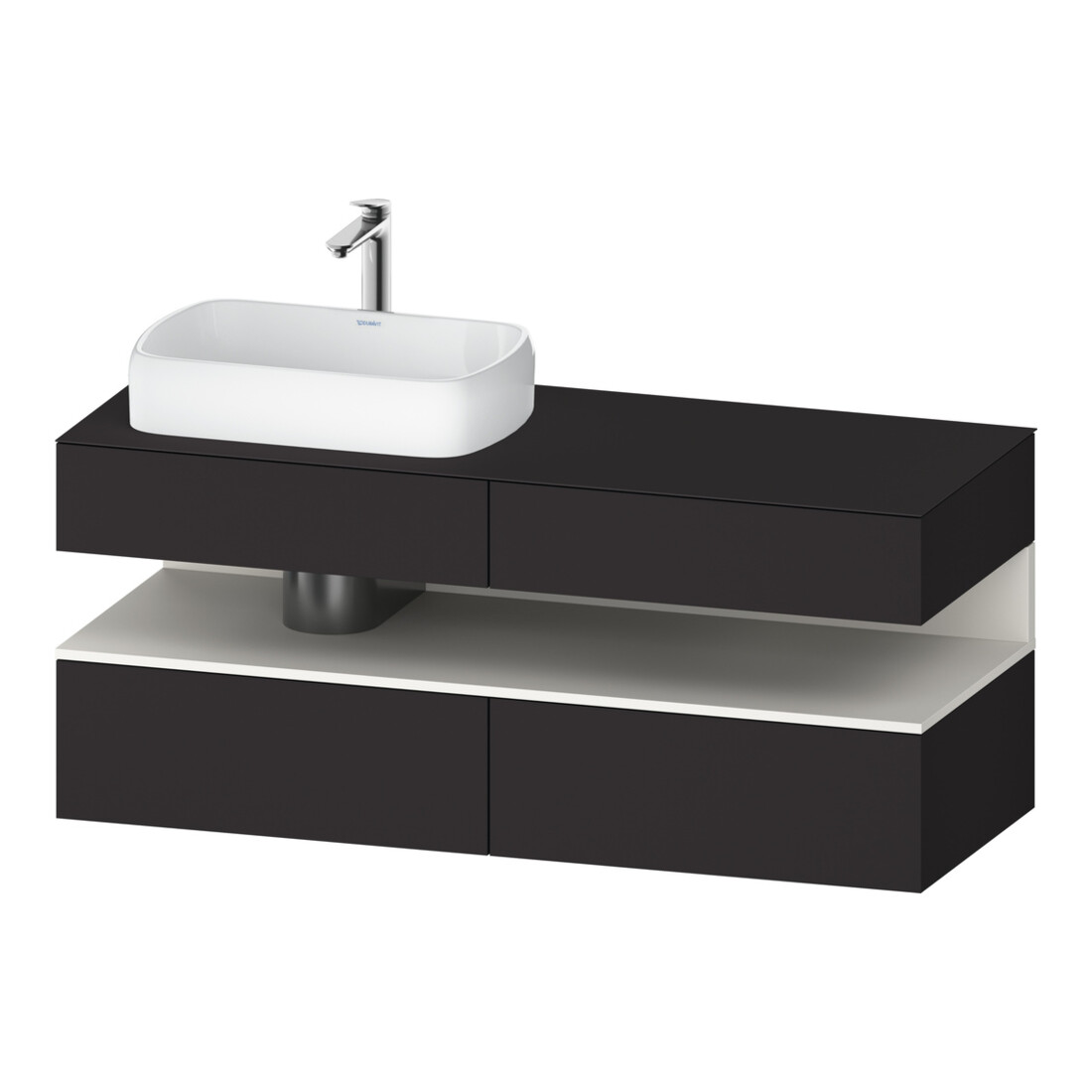 Duravit Waschtischunterschrank Qatego 140x55x60cm, w m/Gr m, Pl, B l, Nischenb