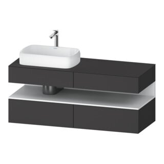 Duravit Waschtischunterschrank Qatego 140x55x60cm, w m/Gr m, Pl, Beck. li