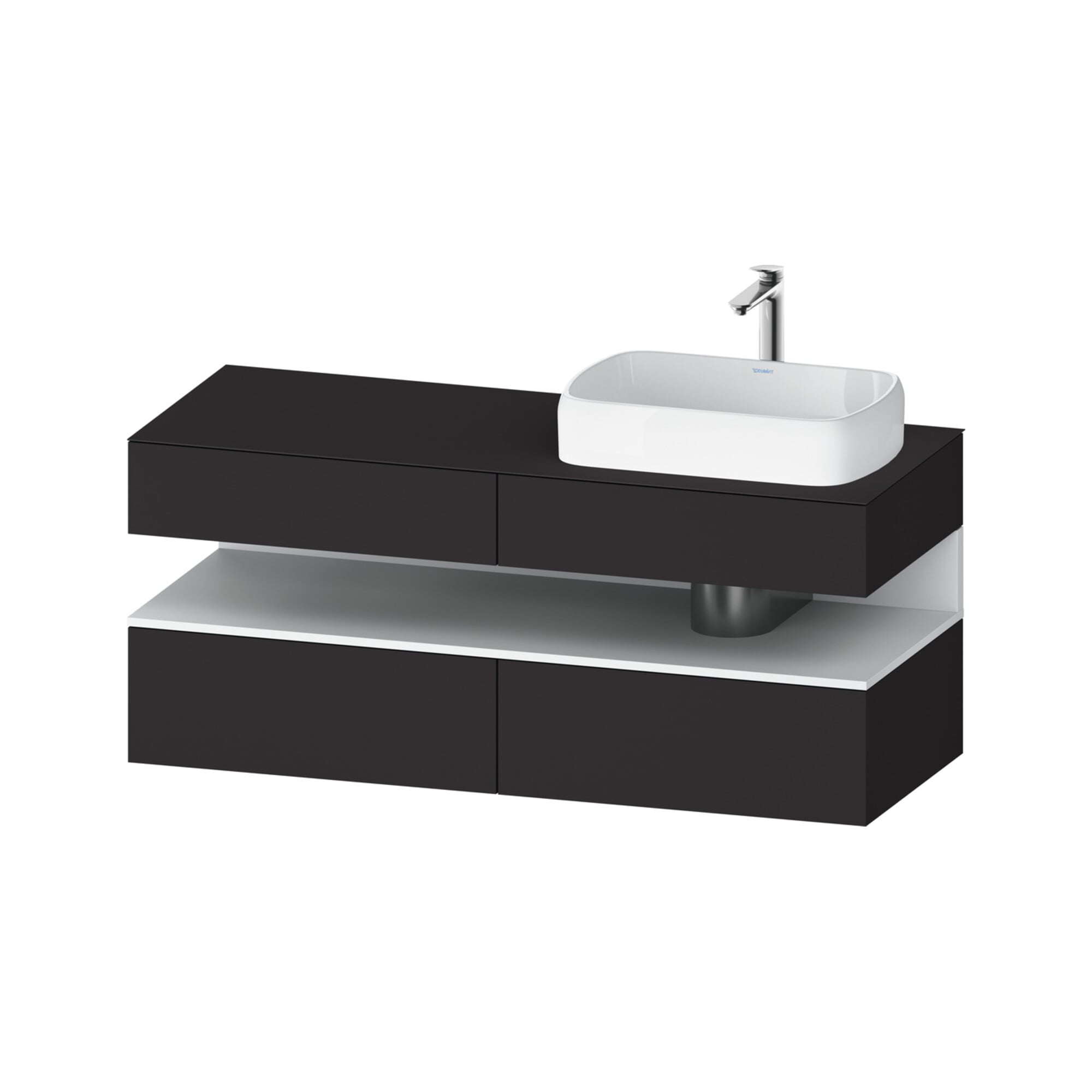 Duravit Waschtischunterschrank Qatego 140x55x60cm, w m/Gr m, Pl, Beck. re