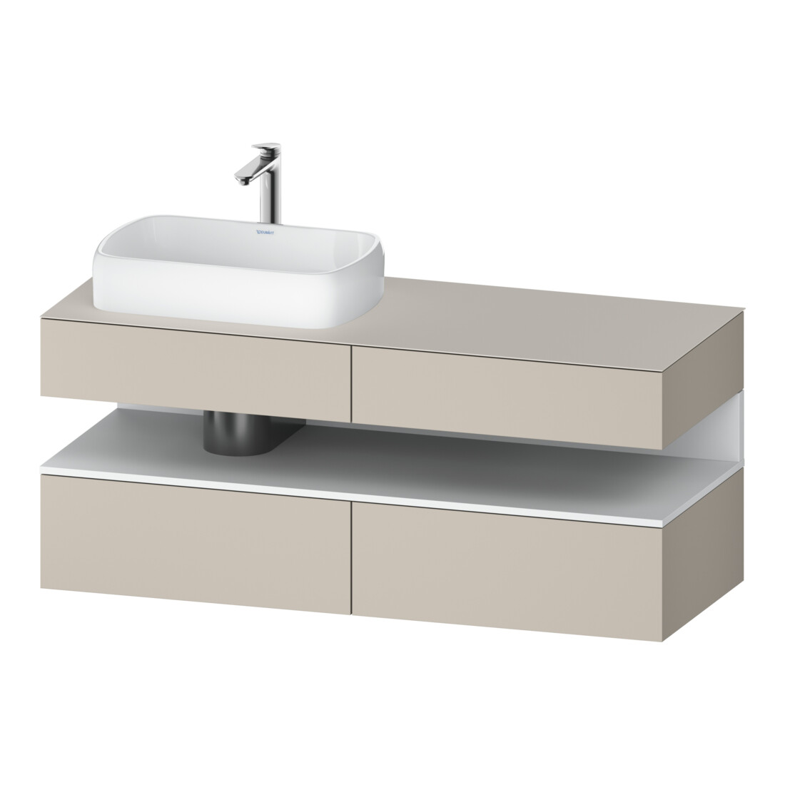 Duravit Waschtischunterschrank Qatego 140x55x60cm, w m/ta m, Pl, Beck. li
