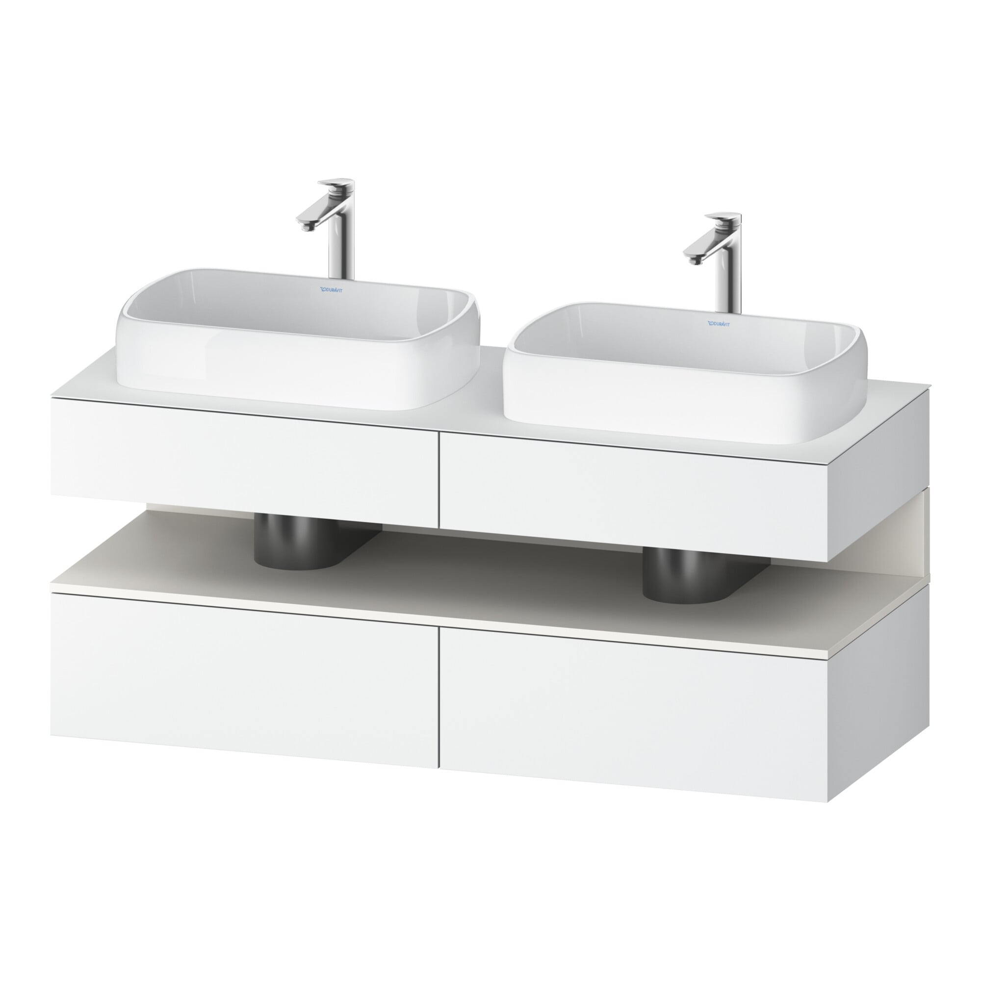 Duravit Waschtischunterschrank Qatego 140x55x60cm, w m/we m, Pl, Beck. beids.
