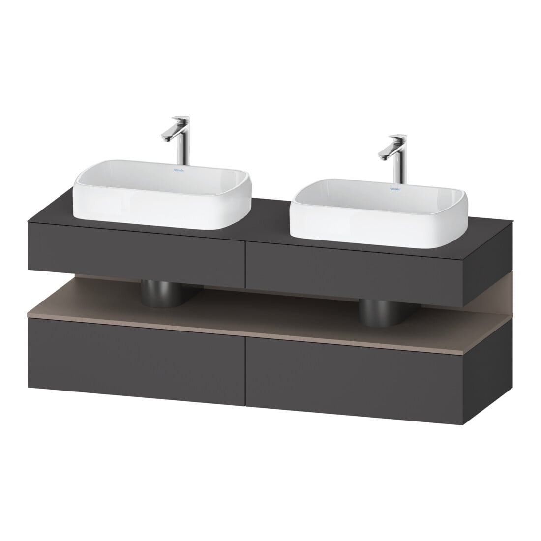Duravit Waschtischunterschrank Qatego 160x55x60cm, ba m/Gr m, Pl, Beck. beids.