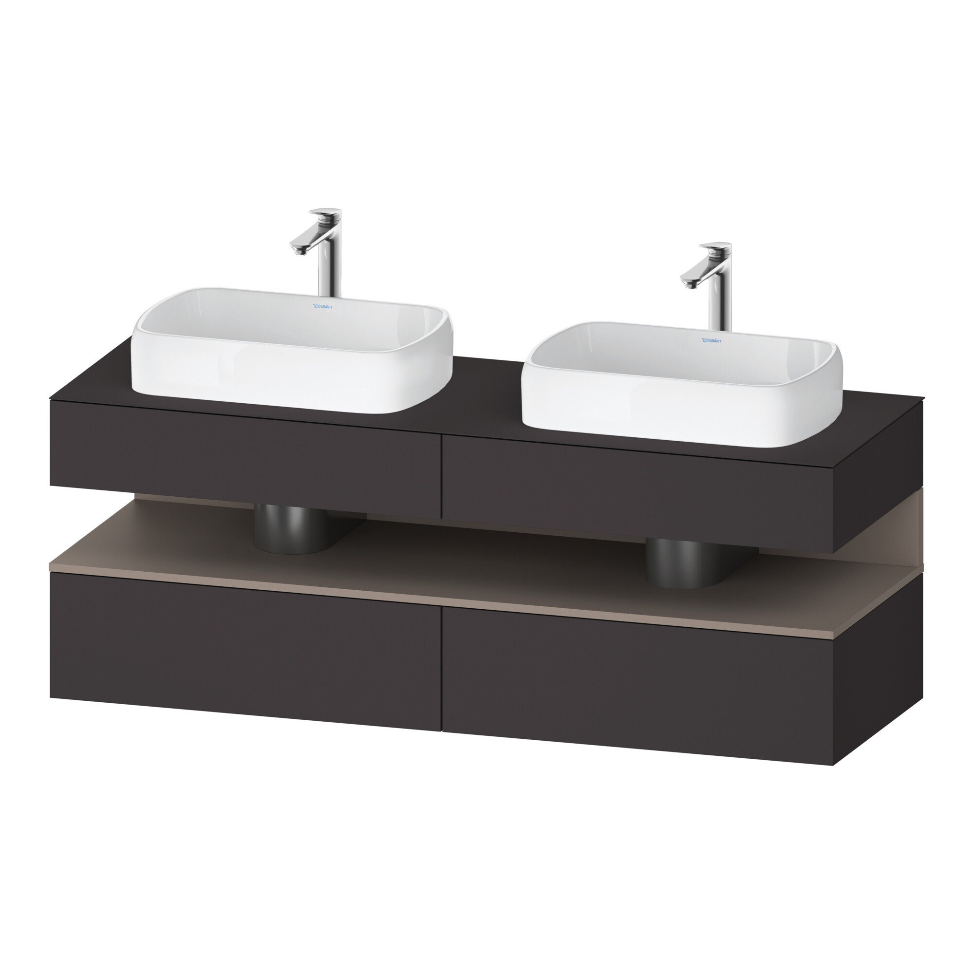 Duravit Waschtischunterschrank Qatego 160x55x60cm, ba m/Gr m, Pl, Beck. beids.