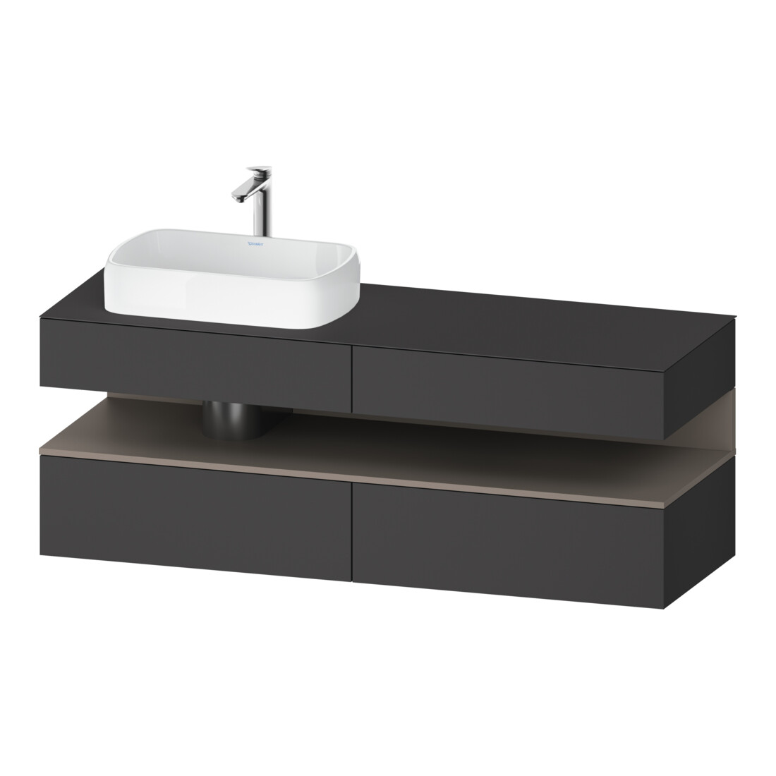 Duravit Waschtischunterschrank Qatego 160x55x60cm, ba m/Gr m, Pl, Beck. li