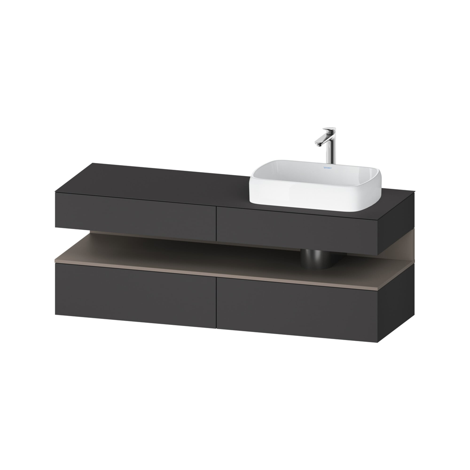 Duravit Waschtischunterschrank Qatego 160x55x60cm, ba m/Gr m, Pl, Beck. re