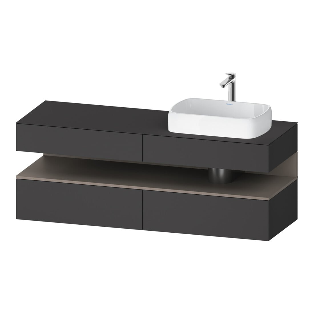 Duravit Waschtischunterschrank Qatego 160x55x60cm, ba m/Gr m, Pl, Beck. re