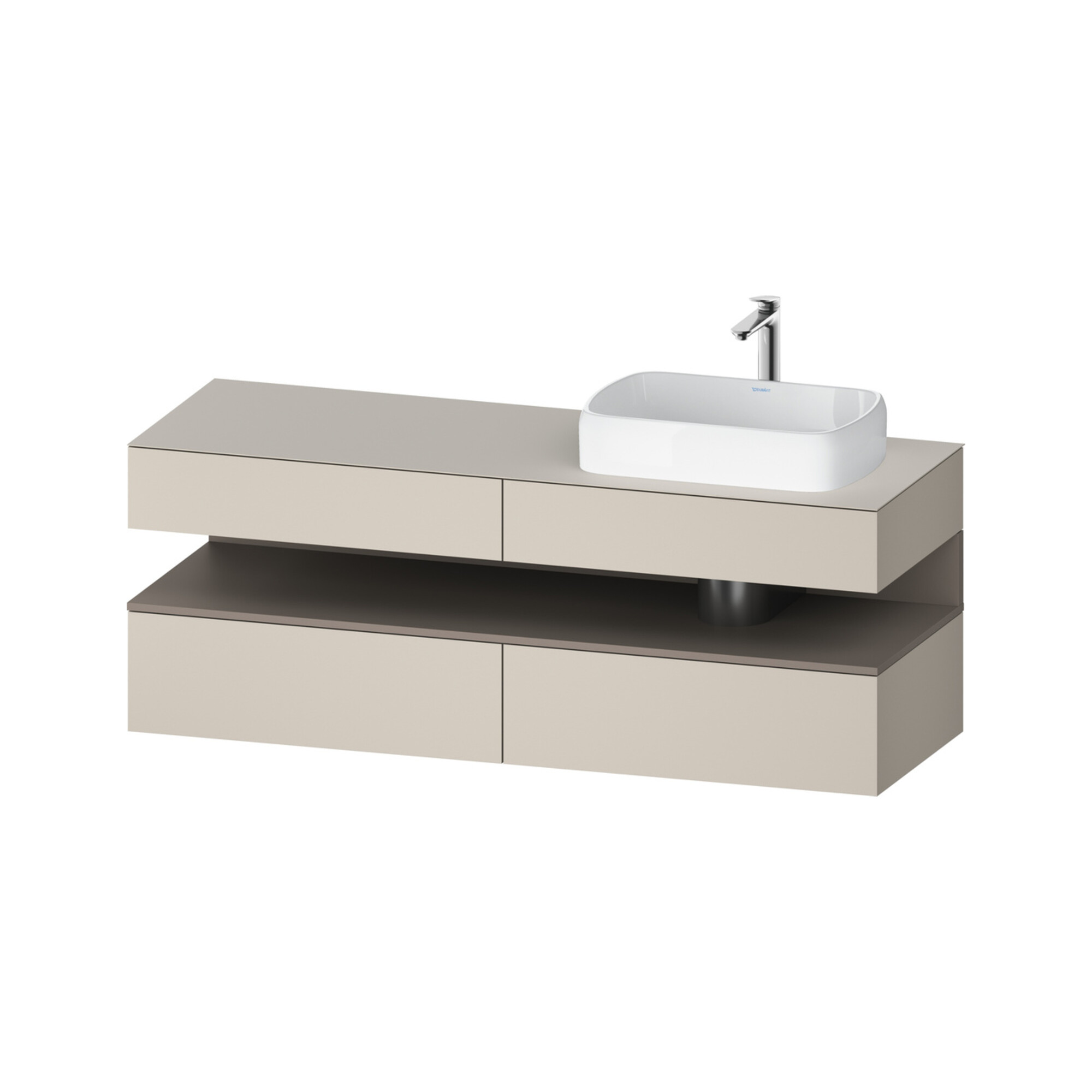 Duravit Waschtischunterschrank Qatego 160x55x60cm, ba m/ta m, Pl, Beck. re