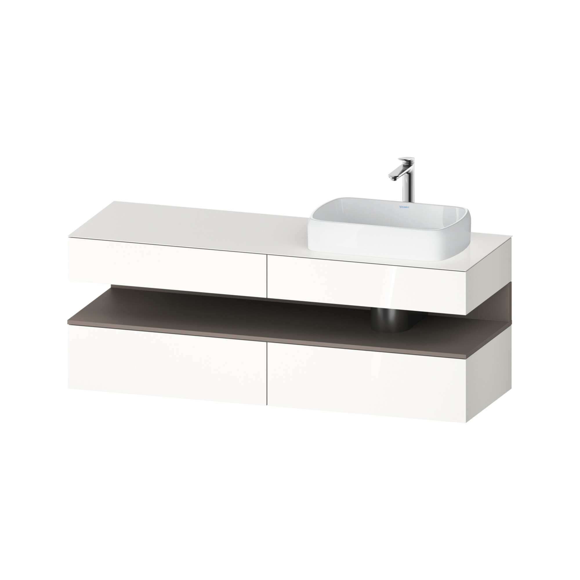 Duravit Waschtischunterschrank Qatego 160x55x60cm, ba m/we g, Pl, Beck. re