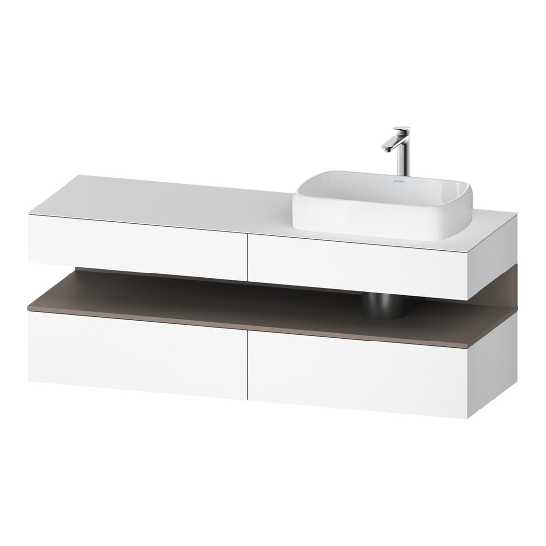 Duravit Waschtischunterschrank Qatego 160x55x60cm, ba m/we m, Pl, Beck. re