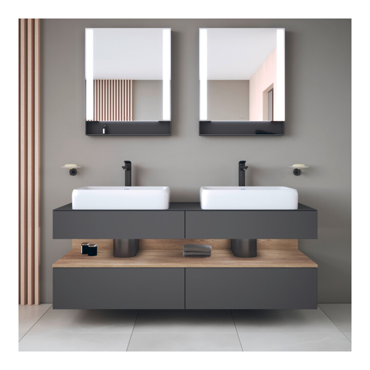 Duravit Waschtischunterschrank Qatego 160x55x60cm, E Ma/Gra m, Pl, B bs, B