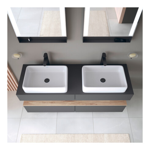 Duravit Waschtischunterschrank Qatego 160x55x60cm, E Ma/Gra m, Pl, B bs, B