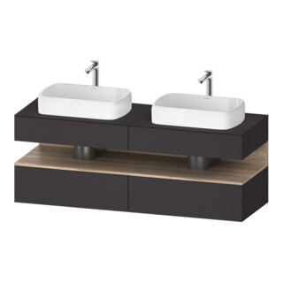 Duravit Waschtischunterschrank Qatego 160x55x60cm, E Ma/Gra m, Pl, B bs, B