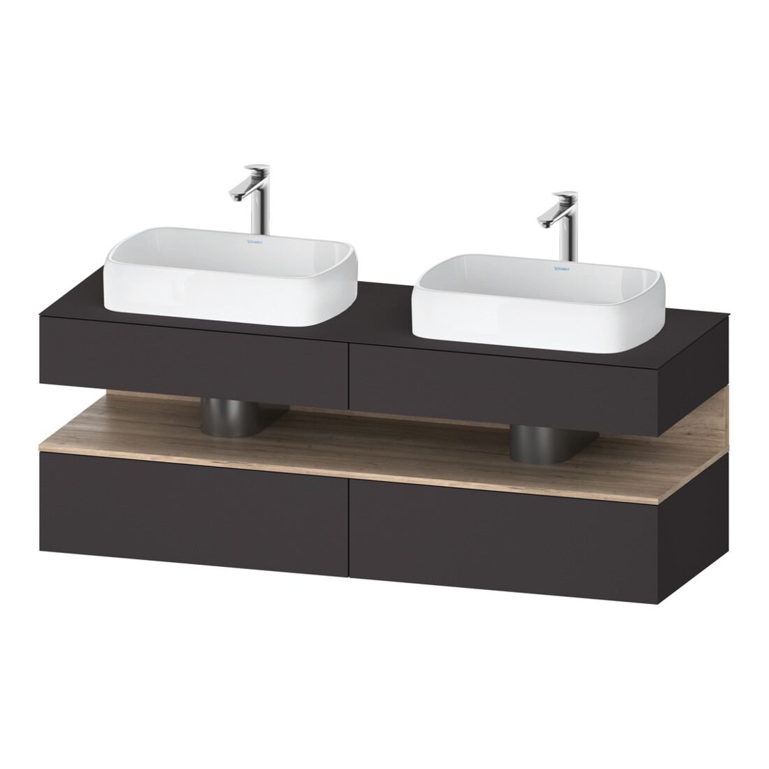 Duravit Waschtischunterschrank Qatego 160x55x60cm, E Ma/Gra m, Pl, B bs, B