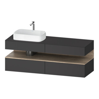 Duravit Waschtischunterschrank Qatego 160x55x60cm, E Ma/Gra m, Pl, B l, B
