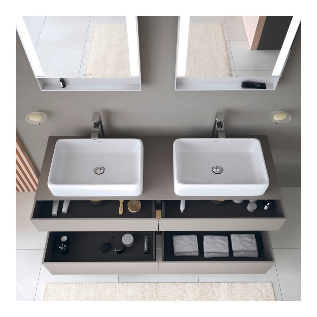 Duravit Waschtischunterschrank Qatego 160x55x60cm, E na/b m, Pl, B bs, B