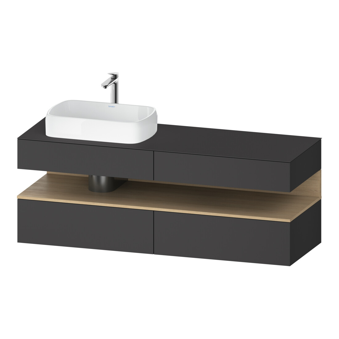 Duravit Waschtischunterschrank Qatego 160x55x60cm, E na/gra m, Pl, B l, B