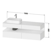 Duravit Waschtischunterschrank Qatego 160x55x60cm, E na/gra m, Pl, B l, B-3