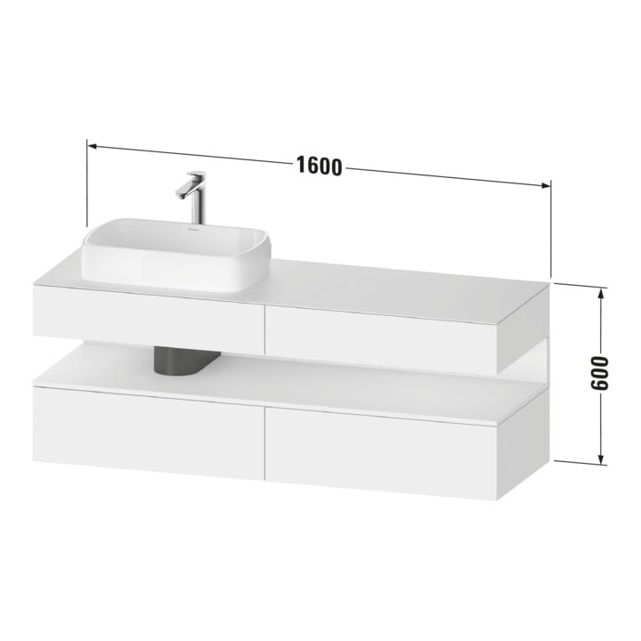 Duravit Waschtischunterschrank Qatego 160x55x60cm, E na/we g, Pl, B l, B