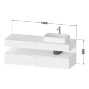 Duravit Waschtischunterschrank Qatego 160x55x60cm, E sw/Bas m, Pl, B r, B-3