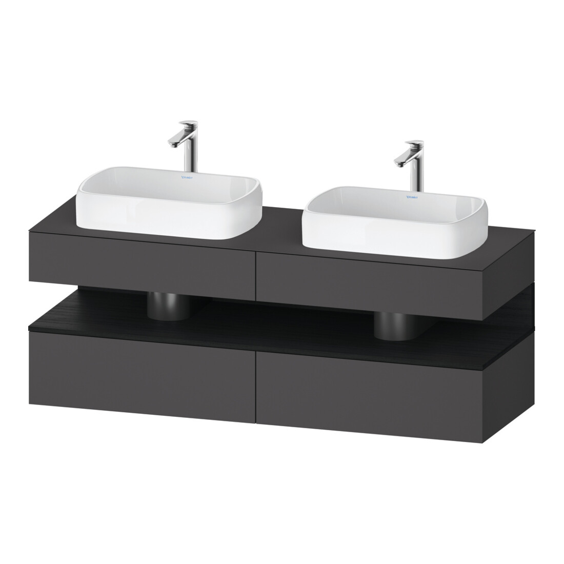 Duravit Waschtischunterschrank Qatego 160x55x60cm, E sw/gra m, Pl, B beids.