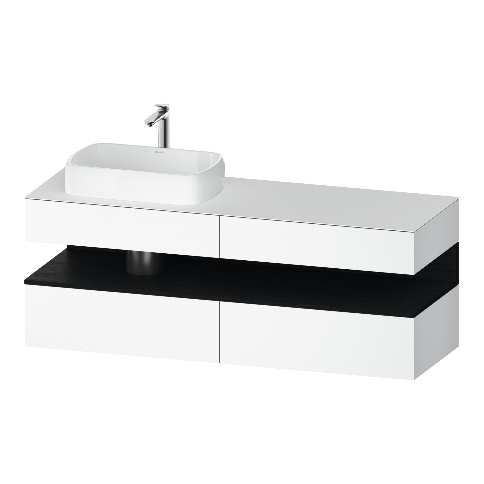 Duravit Waschtischunterschrank Qatego 160x55x60cm, E sw/we m, Pl, Beck. li
