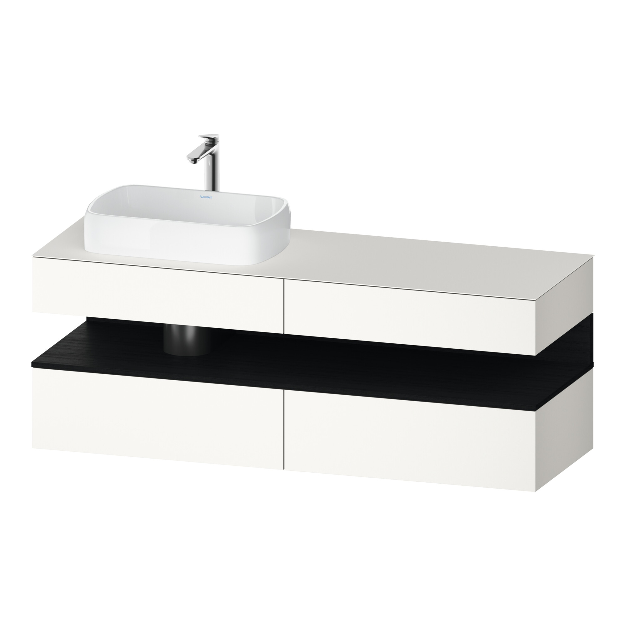 Duravit Waschtischunterschrank Qatego 160x55x60cm, E sw/we m, Pl, Beck. li