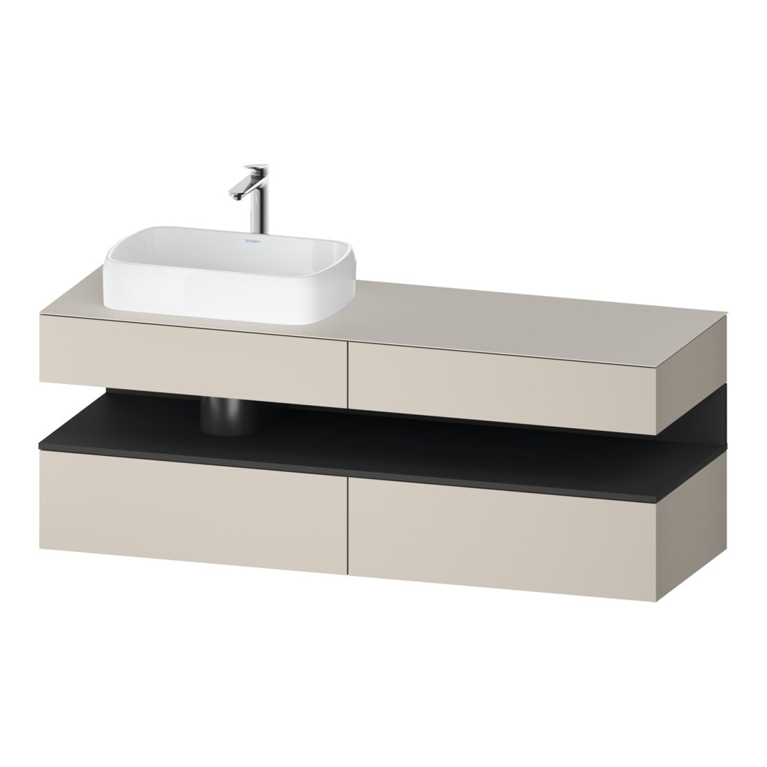 Duravit Waschtischunterschrank Qatego 160x55x60cm, gra m/ta m, Pl, B l, B