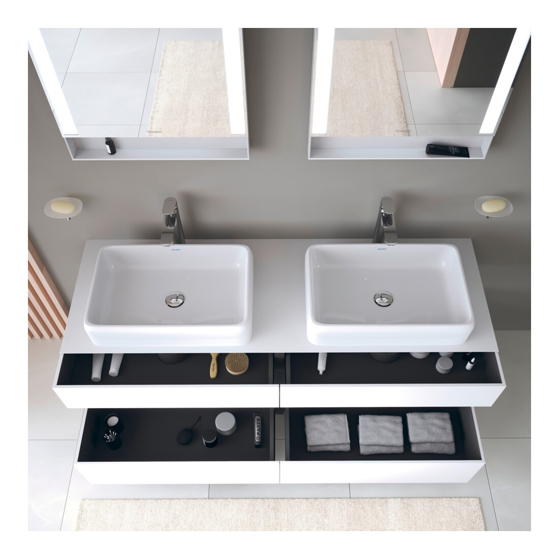 Duravit Waschtischunterschrank Qatego 160x55x60cm, gra m/we m, Pl, B bs, B