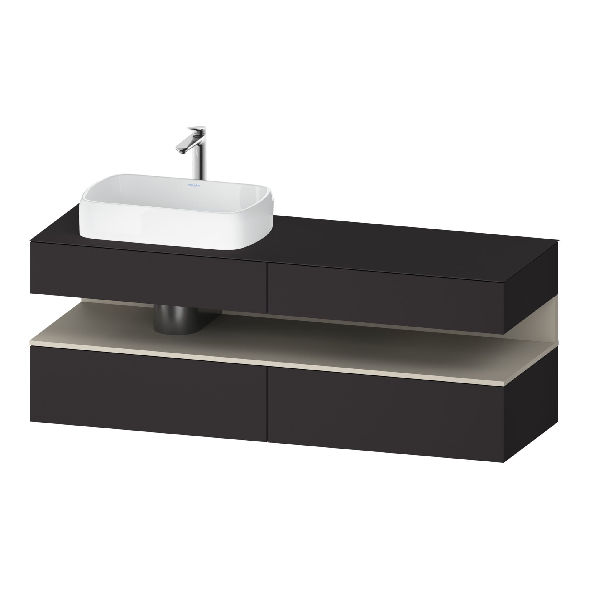 Duravit Waschtischunterschrank Qatego 160x55x60cm, T m/Gr m, Pl, Beck. li