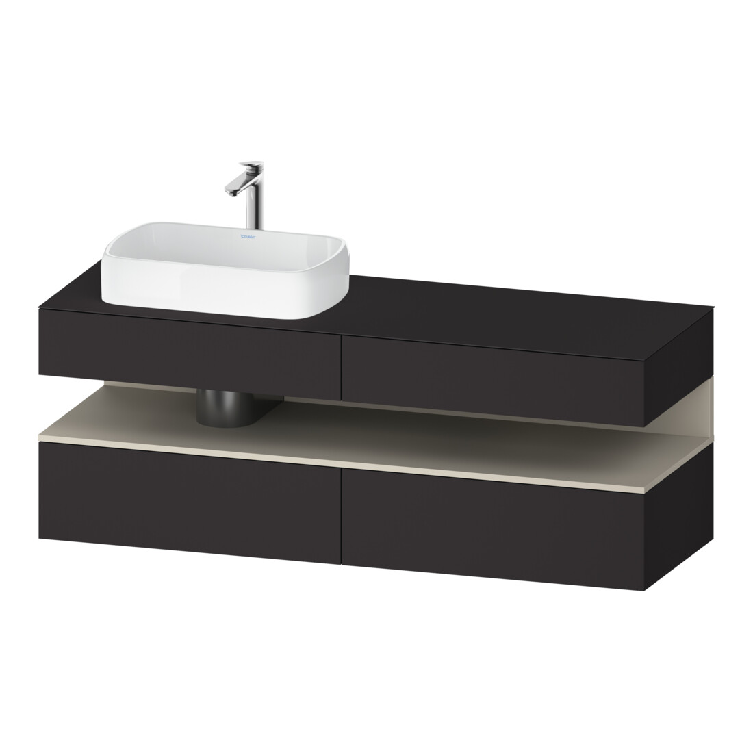Duravit Waschtischunterschrank Qatego 160x55x60cm, T m/Gr m, Pl, Beck. li