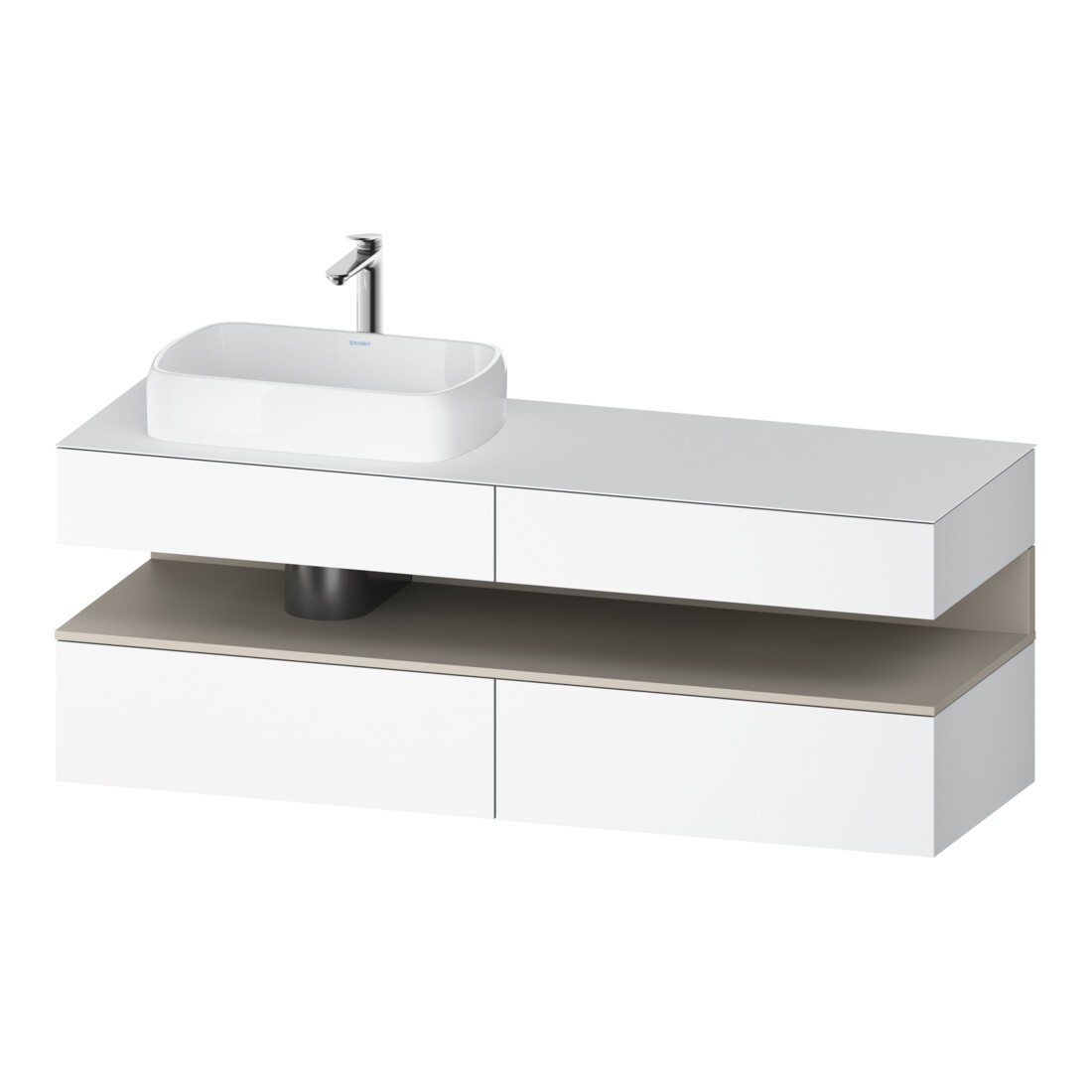 Duravit Waschtischunterschrank Qatego 160x55x60cm, T m/we m, Pl, Beck. li