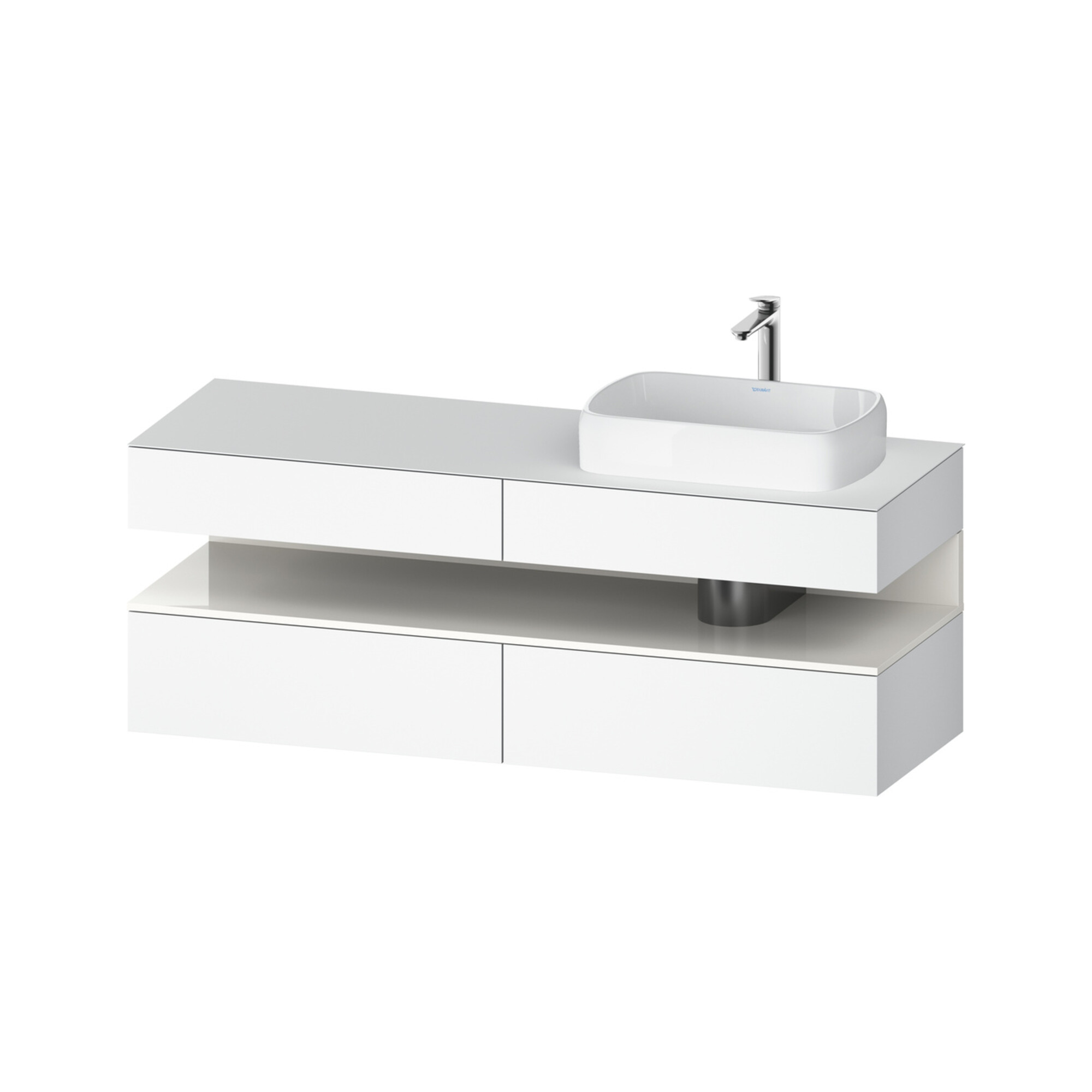 Duravit Waschtischunterschrank Qatego 160x55x60cm, w hgl/we m, Pl, B r, B