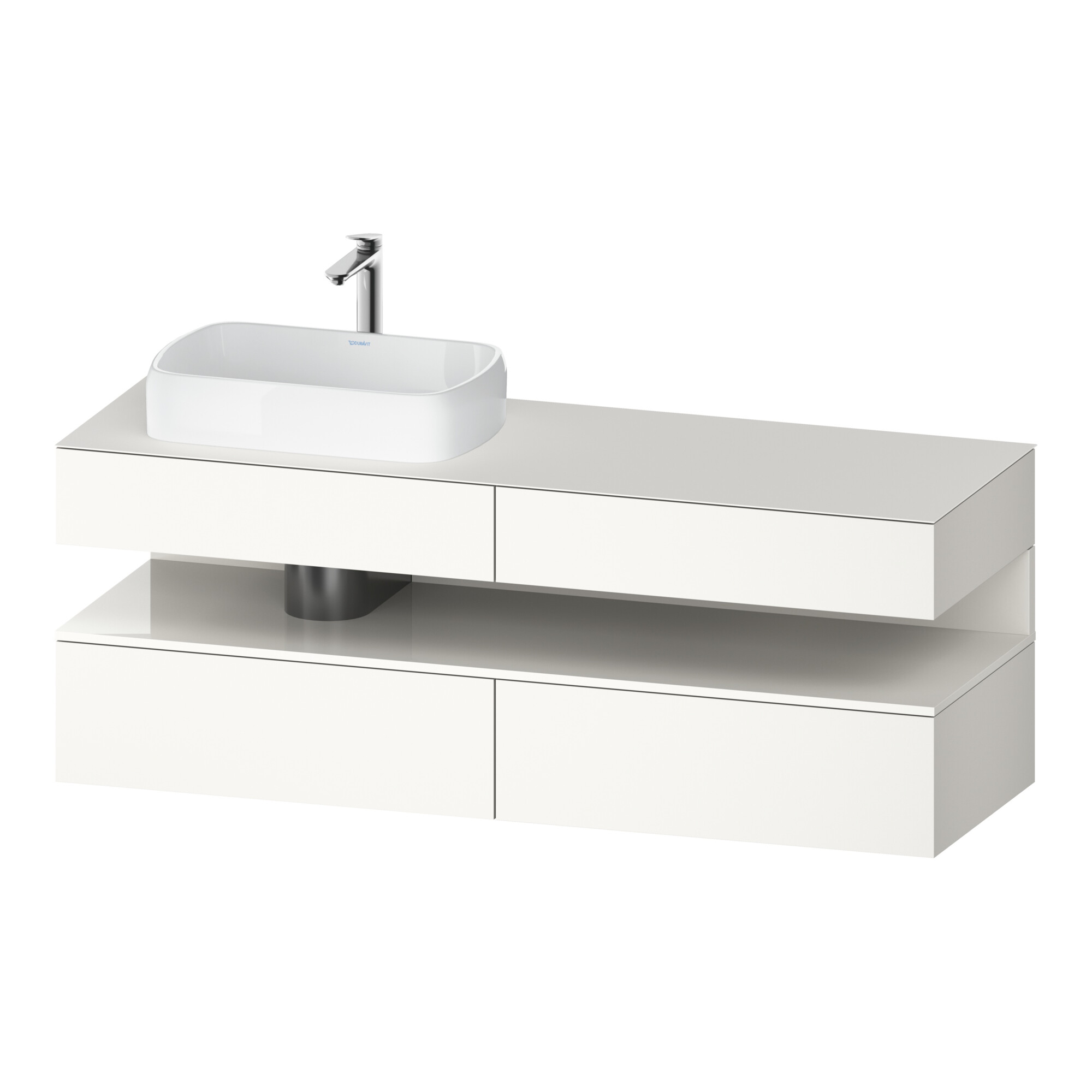 Duravit Waschtischunterschrank Qatego 160x55x60cm, w hgl/we m, Pl, Beck. li