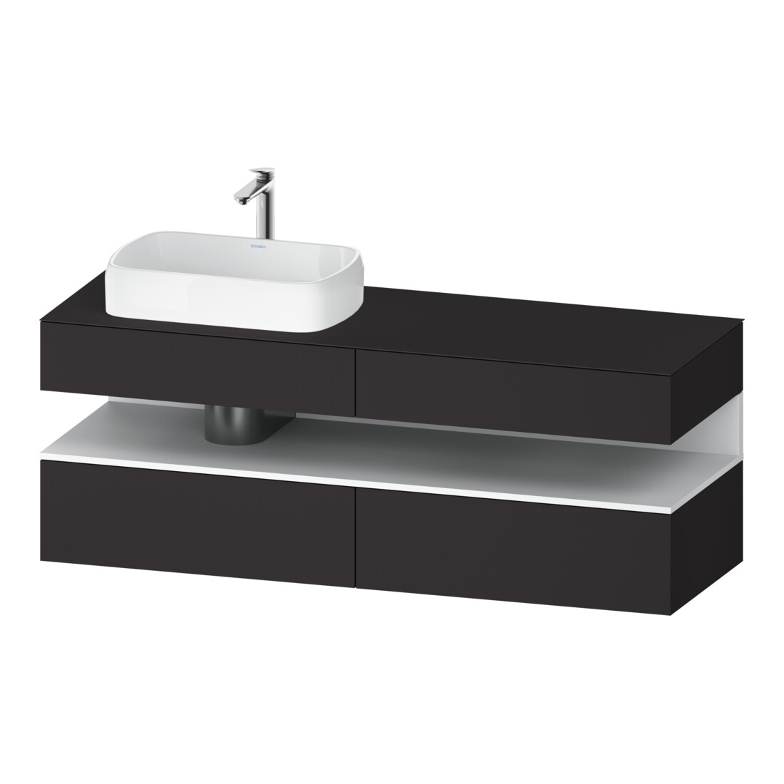 Duravit Waschtischunterschrank Qatego 160x55x60cm, w m/Gr m, Pl, B l, Nischenb