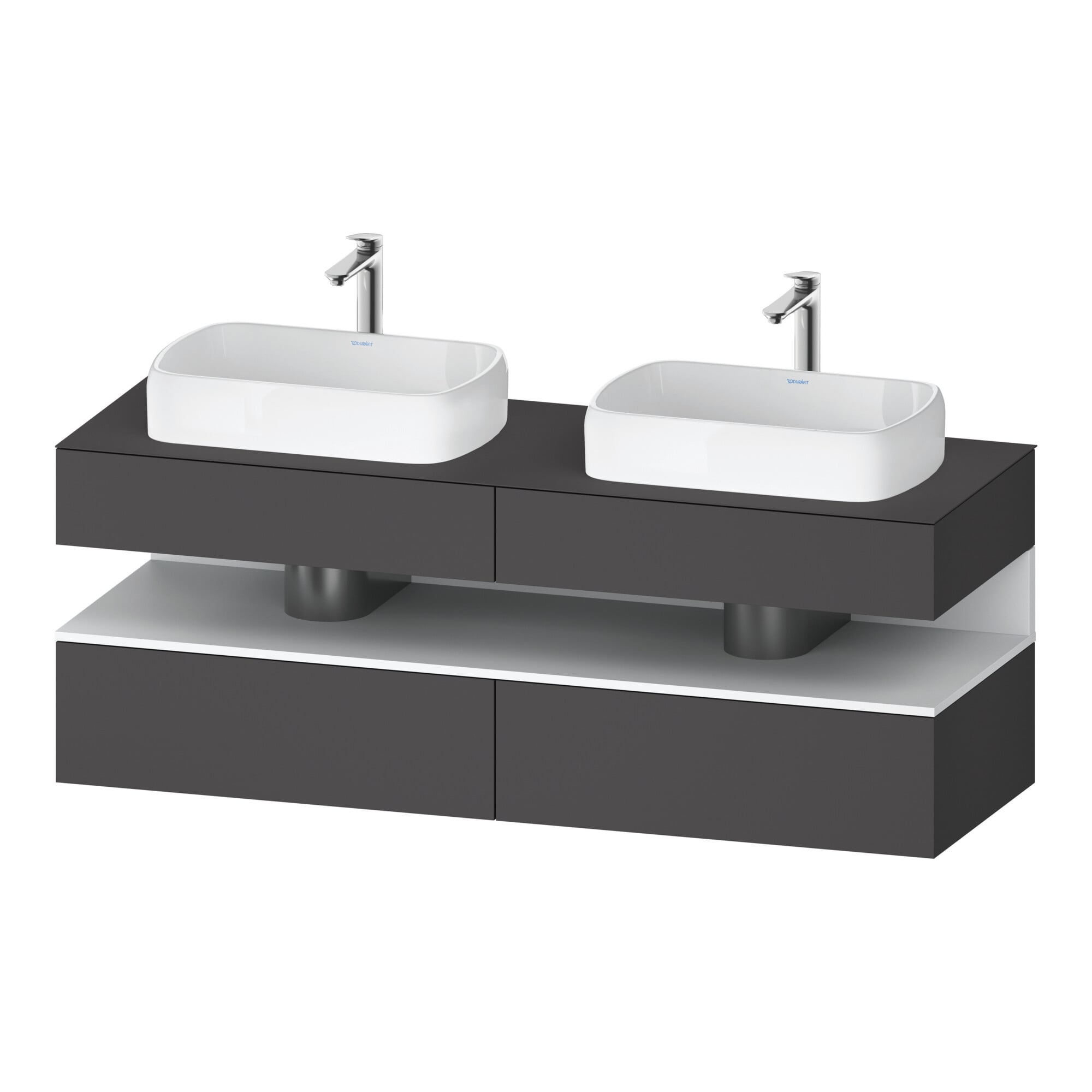 Duravit Waschtischunterschrank Qatego 160x55x60cm, w m/Gr m, Pl, Beck. beids.