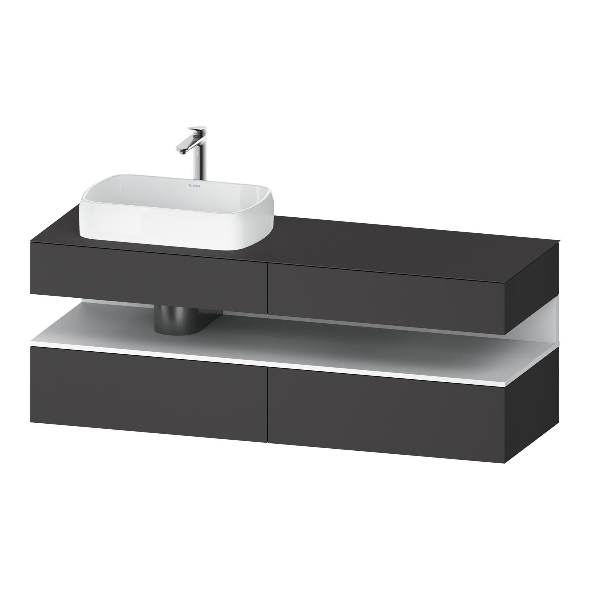 Duravit Waschtischunterschrank Qatego 160x55x60cm, w m/Gr m, Pl, Beck. li