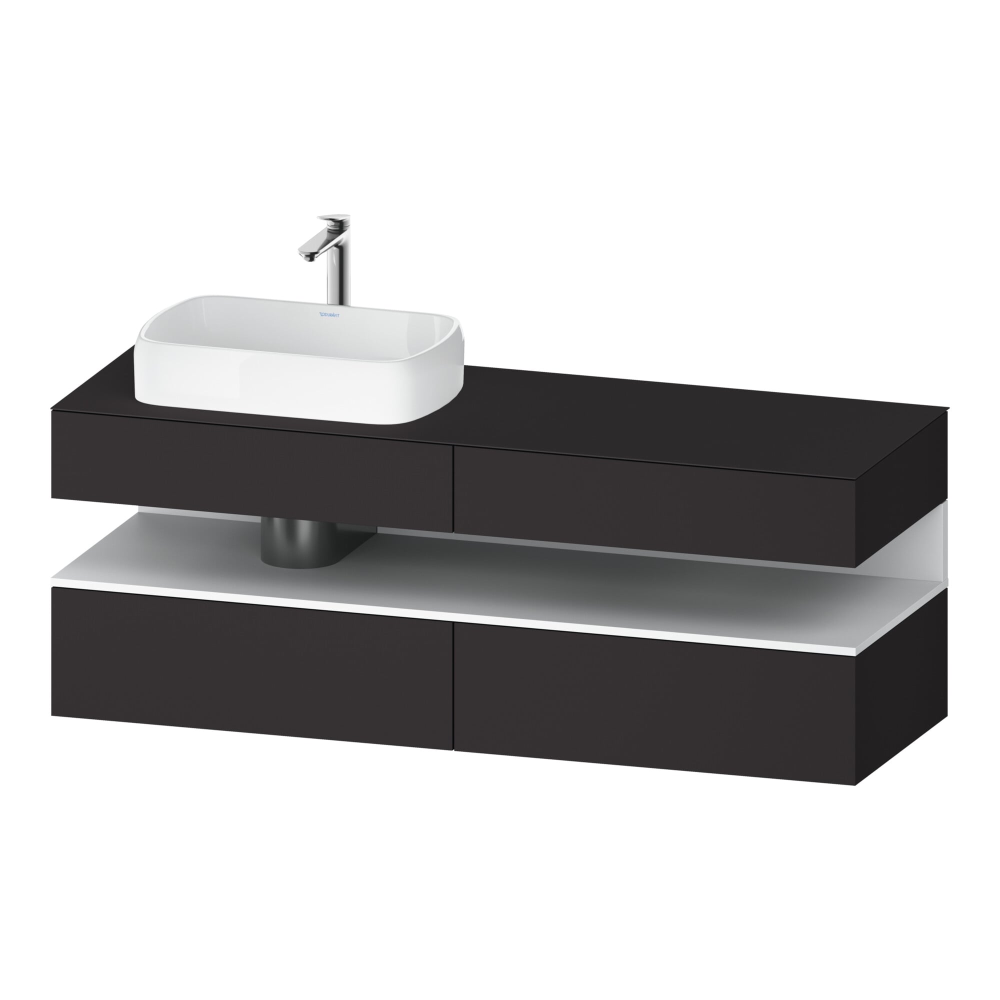 Duravit Waschtischunterschrank Qatego 160x55x60cm, w m/Gr m, Pl, Beck. li