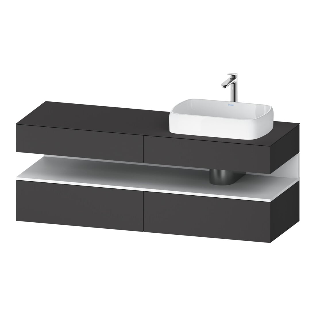 Duravit Waschtischunterschrank Qatego 160x55x60cm, w m/Gr m, Pl, Beck. re