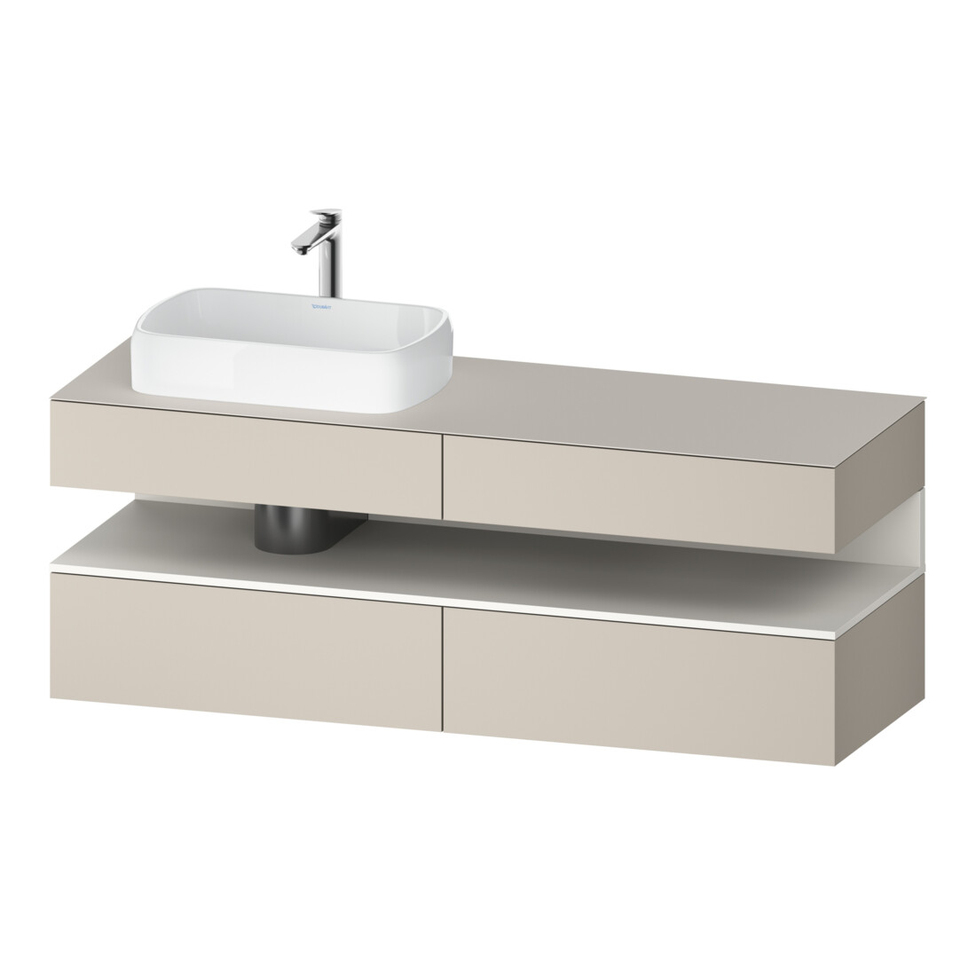 Duravit Waschtischunterschrank Qatego 160x55x60cm, w m/ta m, Pl, Beck. li