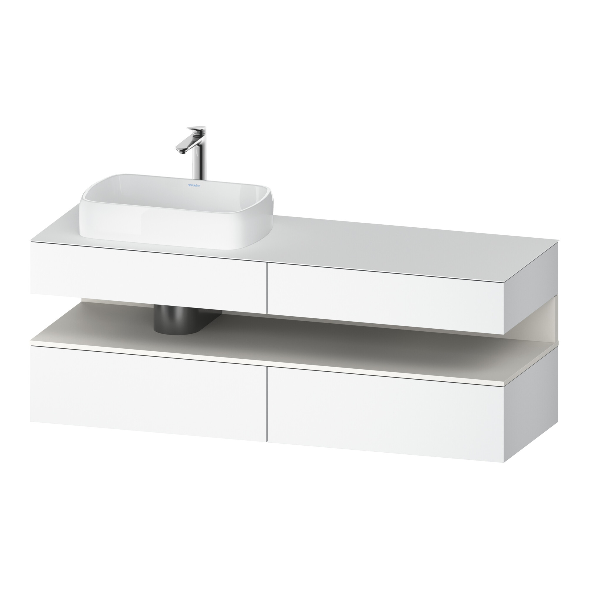 Duravit Waschtischunterschrank Qatego 160x55x60cm, w m/we m, Pl, B l, Nischenb
