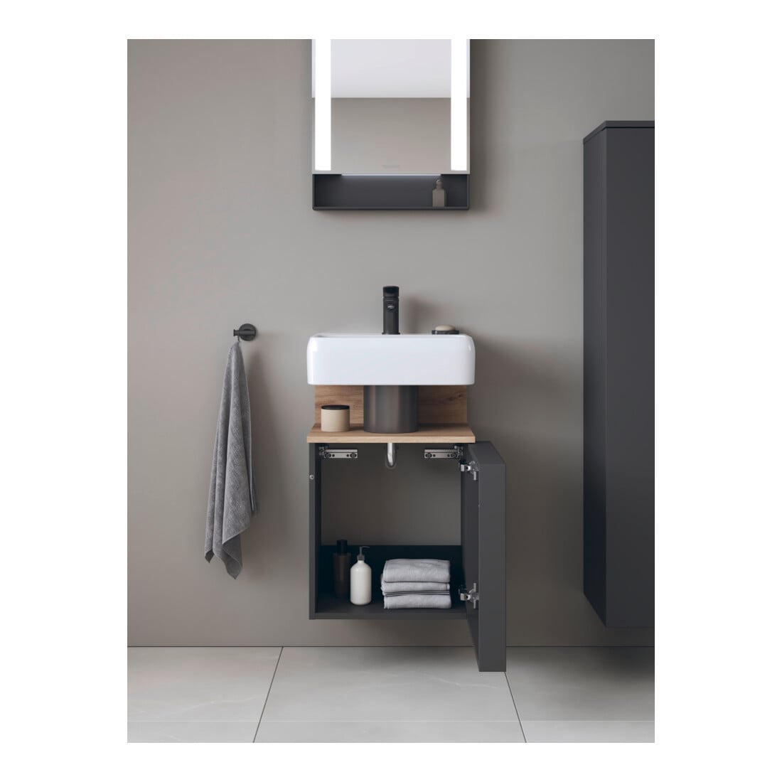 Duravit Waschtischunterschrank Qatego 44x35x64,5cm, 1 T, T li, Ei Marmo/Gra ma